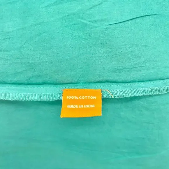 Oliphant NEW‎ Tie Strap Button Cotton Poplin Midi Dress in Ombre Green - Size XS